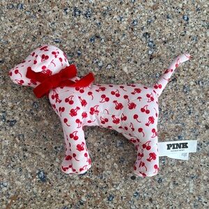 PINK Victoria's Secret Cherry Print Dog Toy - Red and White